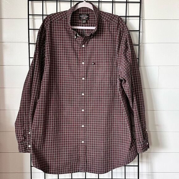 VTG Ralph‎ Lauren Jeans Co LS Plaid Shirt Mens 2XLT Red Black Button Down Flag - Picture 1 of 9